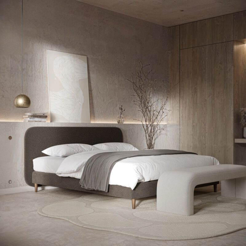 Revor curve boxspring bruin