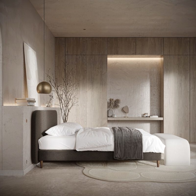 Revor curve boxspring bruin zij